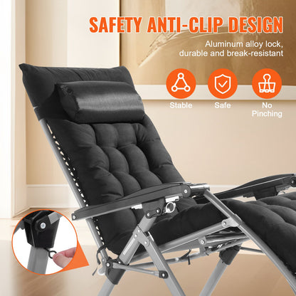 Zero Gravity Chair 26" Zero Gravity Recliner Lounge Chair inomhus och utomhus