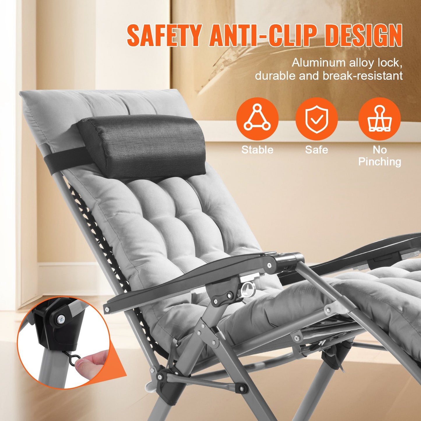 Zero Gravity Chair 26" Zero Gravity Recliner Lounge Chair Indoor and Outdoor