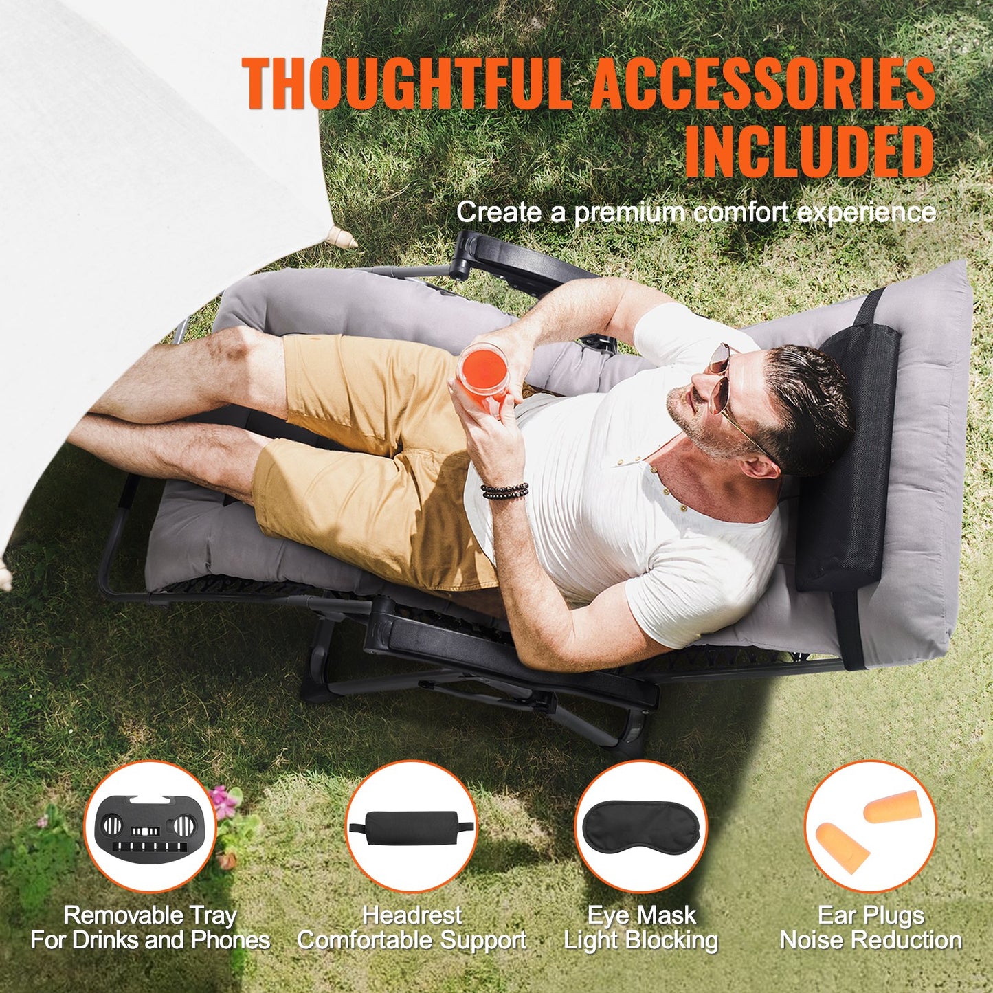 Zero Gravity Chair 33" Zero Gravity Recliner Lounge Chair Indoor and Outdoor