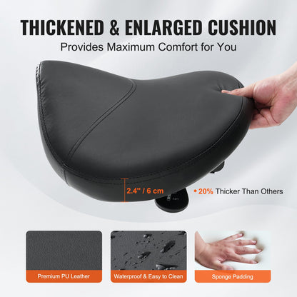 Saddle Stool with Wheels, 400 LBS Weight Capacity Ergonomic Rolling Saddle Stool, Height Adjustable Thickened PU Leather Swivel Saddle Stool Chair for Salon, Spa, Tattoo, Clinic, Black