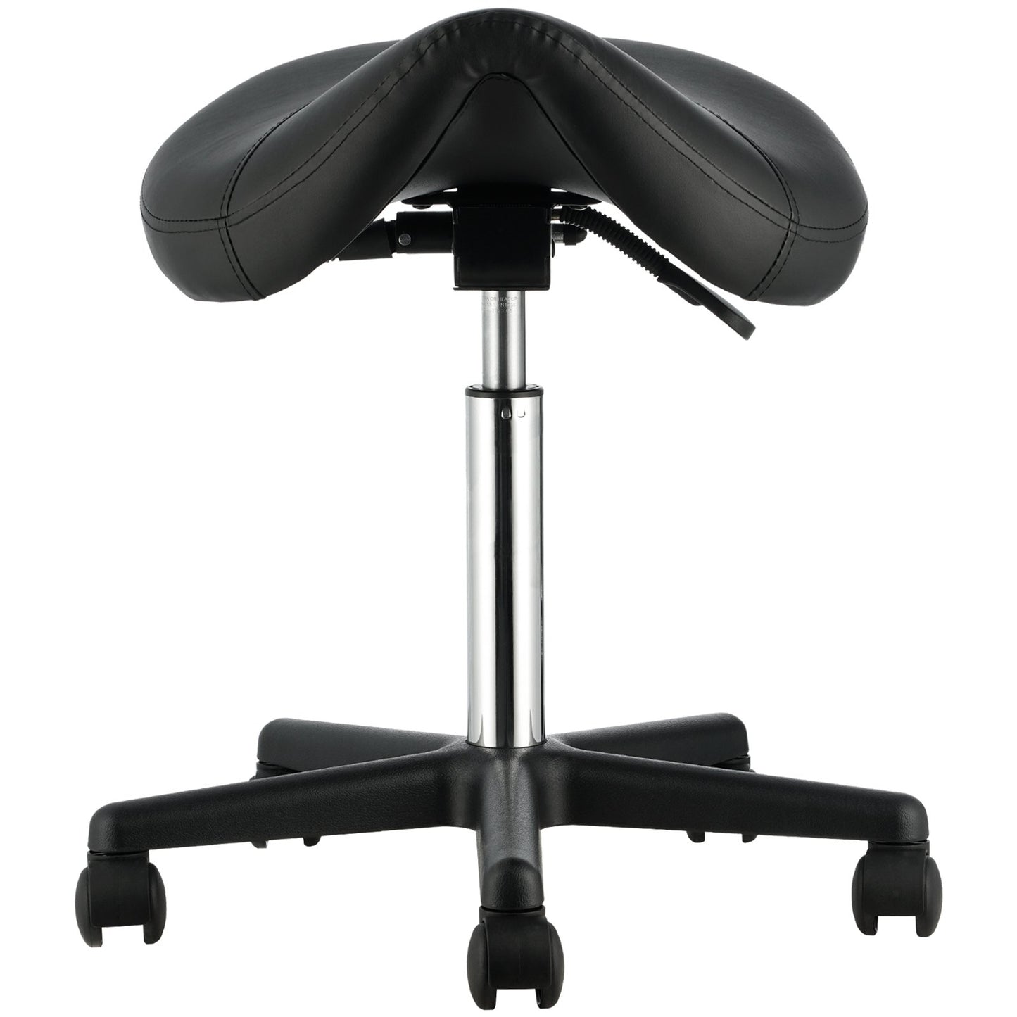 Saddle Stool with Wheels, 400 LBS Weight Capacity Ergonomic Rolling Saddle Stool, Height Adjustable Thickened PU Leather Swivel Saddle Stool Chair for Salon, Spa, Tattoo, Clinic, Black