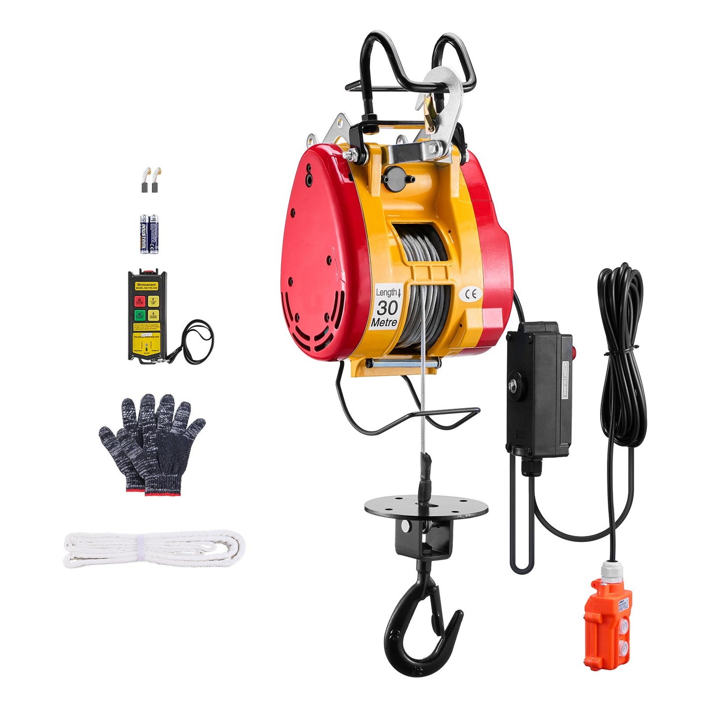 2-in-1 Portable Electric Lifting Winch 1100LBS Wired/Wireless Remote Control