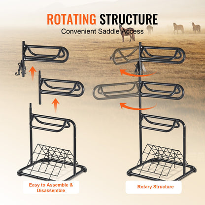Freestanding Saddle Rack 3-Tier English and Western Saddle Rack