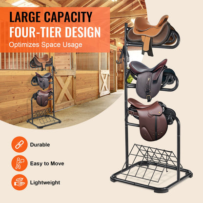 Freestanding Saddle Rack 3-Tier English and Western Saddle Rack