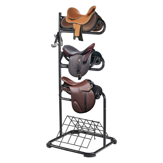 Freestanding Saddle Rack 3-Tier English and Western Saddle Rack