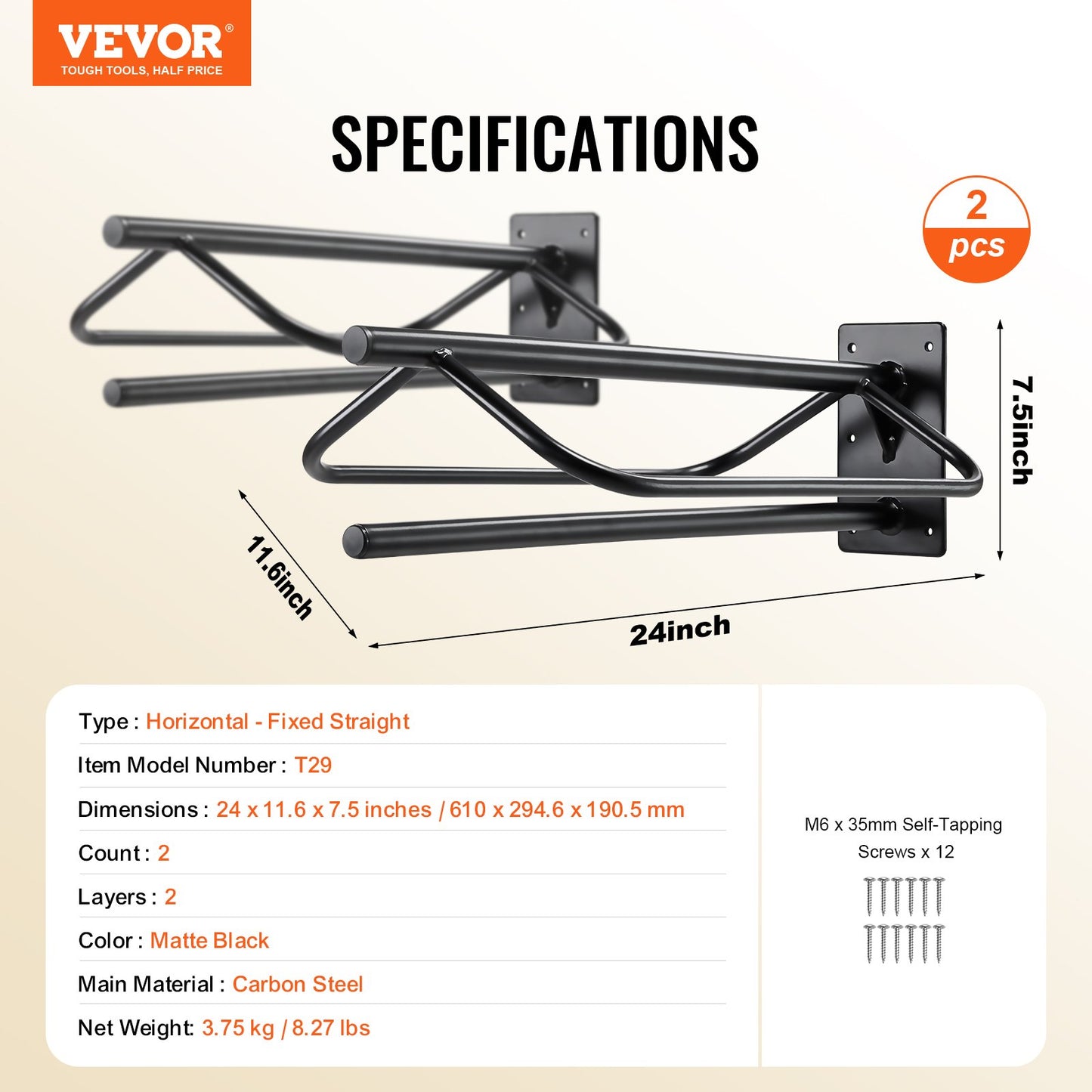 Saddle Rack with Pad Bar 2-pack Wall-mounted Horse Saddle Rack Black