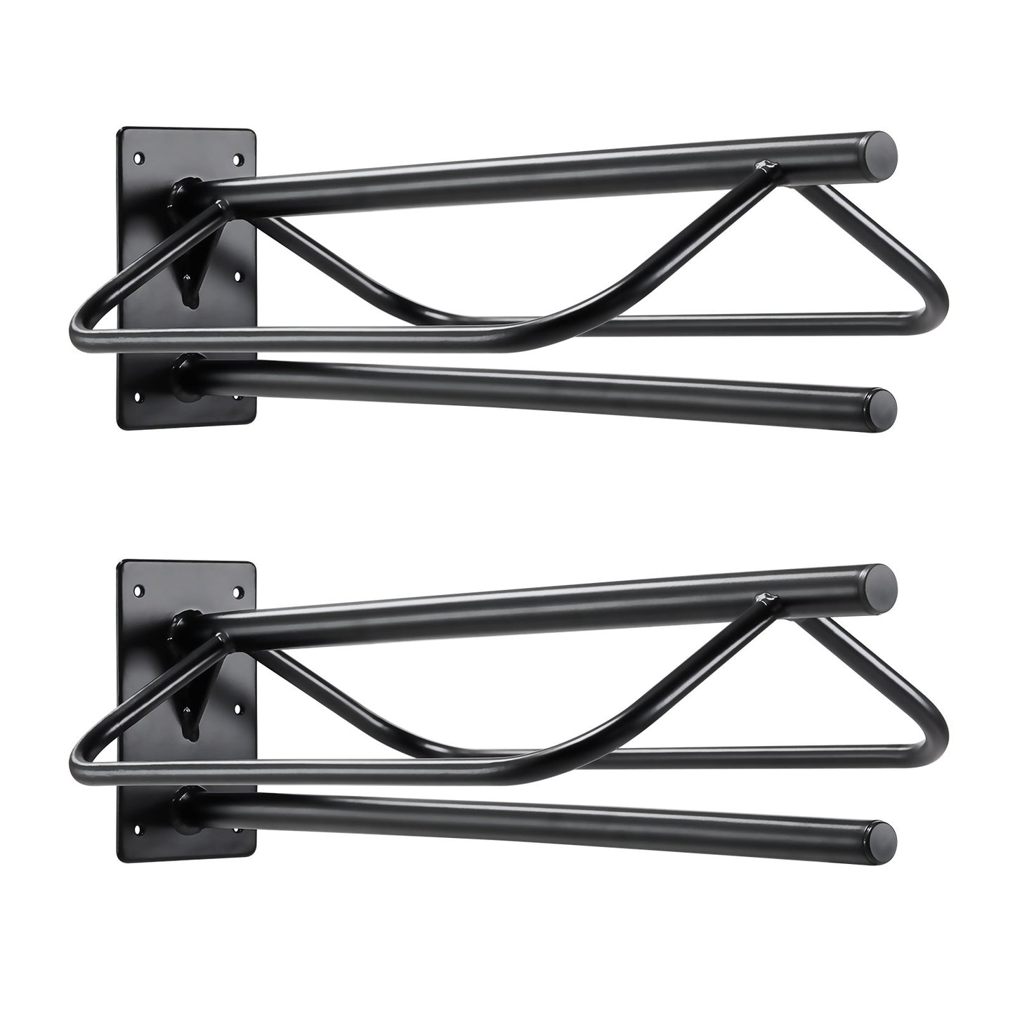 Saddle Rack with Pad Bar 2-pack Wall-mounted Horse Saddle Rack Black