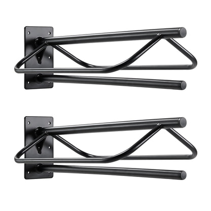 Saddle Rack with Pad Bar 2-pack Wall-mounted Horse Saddle Rack Black
