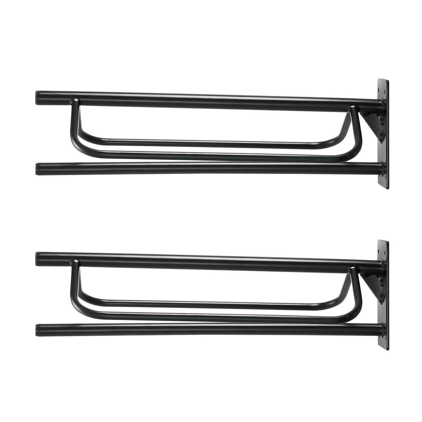 Saddle Rack with Pad Bar 2-pack Wall-mounted Horse Saddle Rack Black