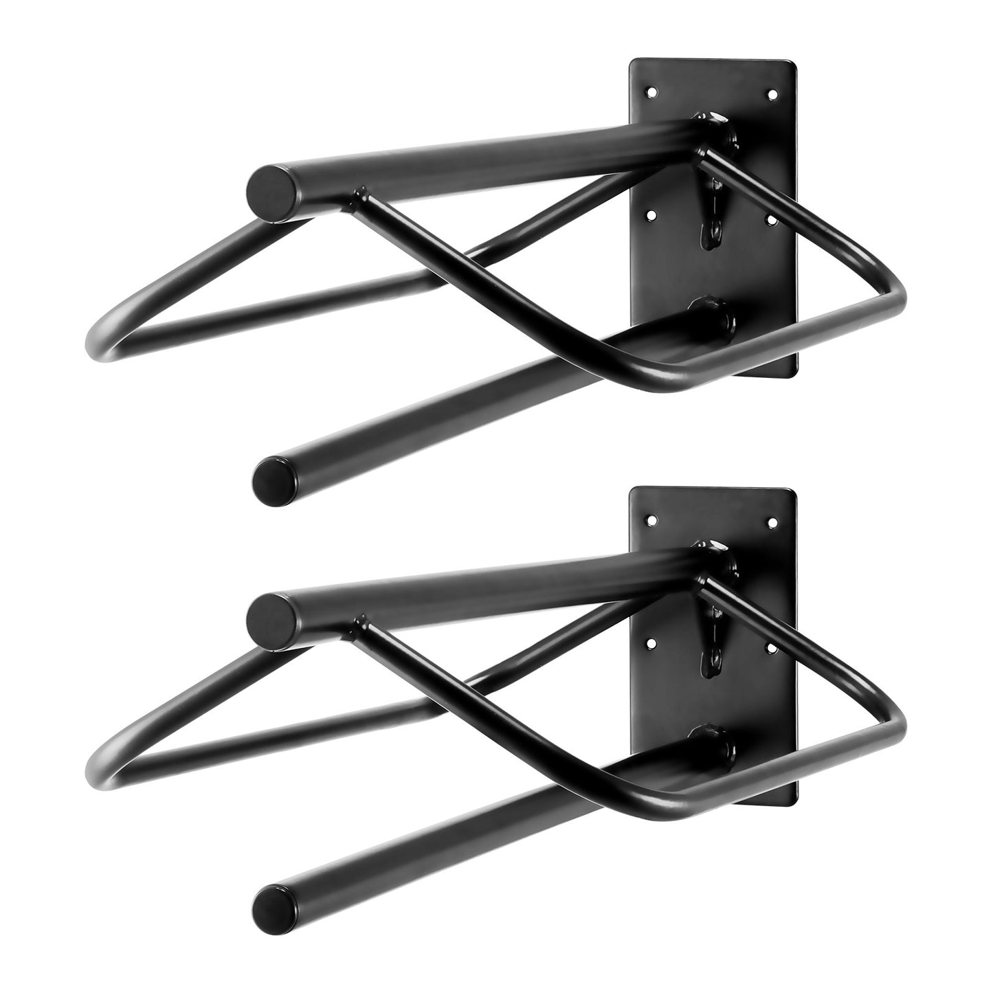 Saddle Rack with Pad Bar 2-pack Wall-mounted Horse Saddle Rack Black