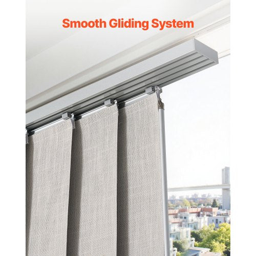 Panel Rail Blinds Extendable Rails 116 to 218 cm B Can Be Edge-cut Light Grey