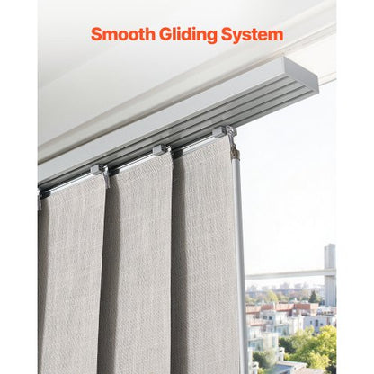 Panel Rail Blinds Extendable Rails 116 to 218 cm B Can Be Edge-cut Light Grey