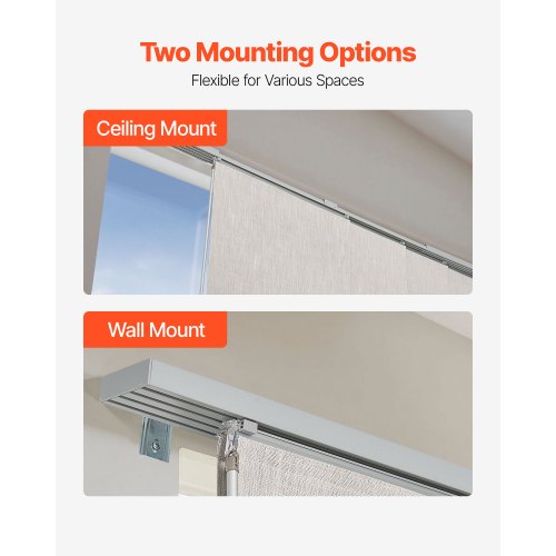 Panel Rail Blinds Extendable Rails 116 to 218 cm B Can Be Edge-cut Light Grey