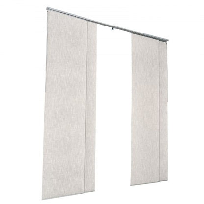 Panel Rail Blinds Extendable Rails 116 to 218 cm B Can Be Edge-cut Light Grey