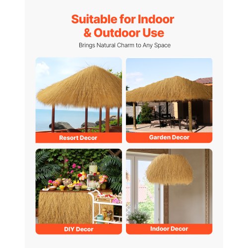 Thatch Grass Roof Roll 1.6 x 19.7 ft. Tiki Hut Bar Skirt Roof Party Decor