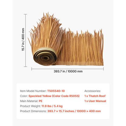 1.3x32.8ft Artificial Thatch Roofing Mexican Tiki Hut Grass Skirt Roof