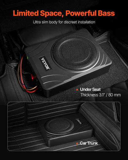8" 300W under säte bil subwoofer Slimdriven bil/lastbil subwoofer system