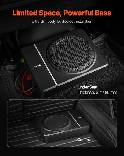 8" 240W Auto-Subwoofer unter dem Sitz Schlankes Subwoofersystem für Auto/LKW