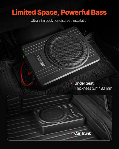 10" 300W under säte bil subwoofer Slimdriven bil/lastbil subwoofer system