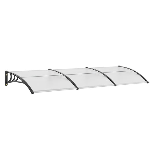 Fönsterdörrsmarkis, 38" x 117" Dörrtak exteriör, UF50+ PC-solskyddsmarkiser, uteplatsmarkis Solskydd, Transparent, Vattentät, för sollucka, UV, regn, snöskydd