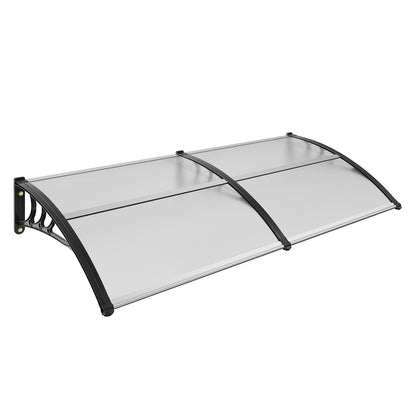 Fenster-/Türmarkise, 101,6 x 203,2 cm, UPF 50+, Polycarbonat, für Eingangstüren, Außenfenstermarkise, Überhangmarkise für die Vordertür für Sonnenläden, UV-, Regen- und Schneeschutz, Hohlgewebe