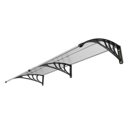 Fenster-/Türmarkise, 101,6 x 203,2 cm, UPF 50+, Polycarbonat, für Eingangstüren, Außenfenstermarkise, Überhangmarkise für die Vordertür für Sonnenläden, UV-, Regen- und Schneeschutz, Hohlgewebe
