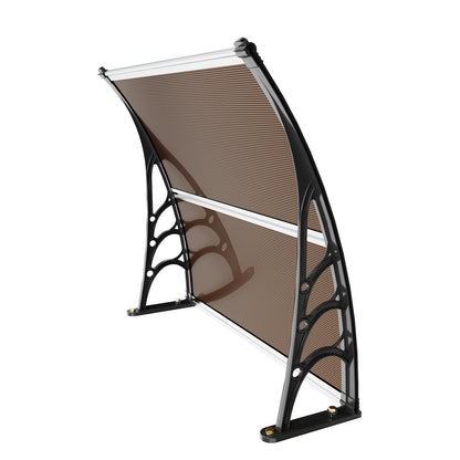Window Door Awning Canopy 40" x 40", UPF 50+ Polycarbonate Entry Door Outdoor Window Awning Exterior, Front Door Overhang Awning for Sunroof, UV, Rain, Snow Protection, Hollow Fabric