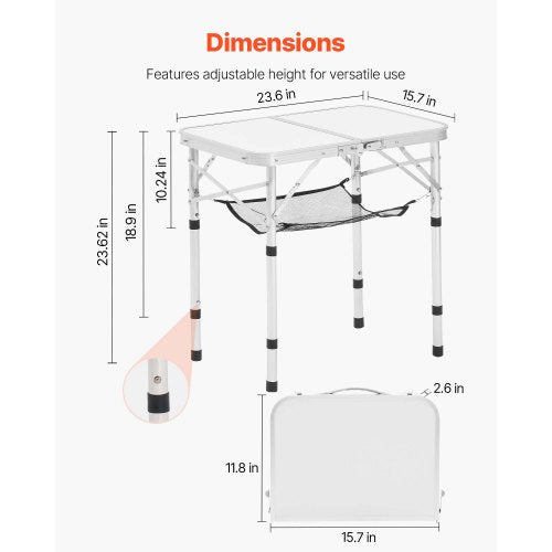60cm Foldable Portable Camping Table Aluminum Picnic Table Indoor Outdoor | EU