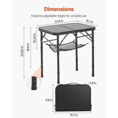 60cm Foldable Portable Camping Table Aluminum Picnic Table Indoor Outdoor | EU