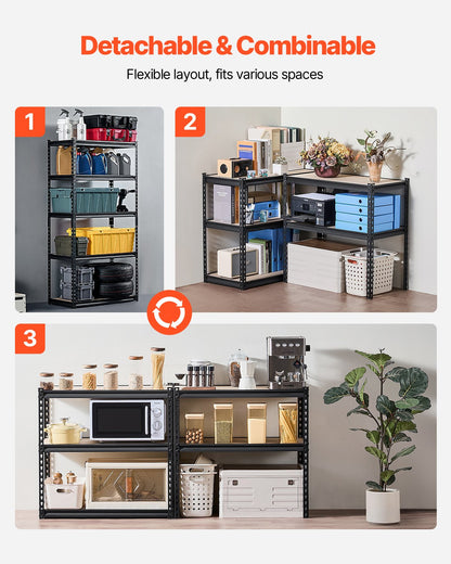 Förvaringshyllor 16" D x 32" B x 62,8" H 5-vånings Garage Förvaringshyllor