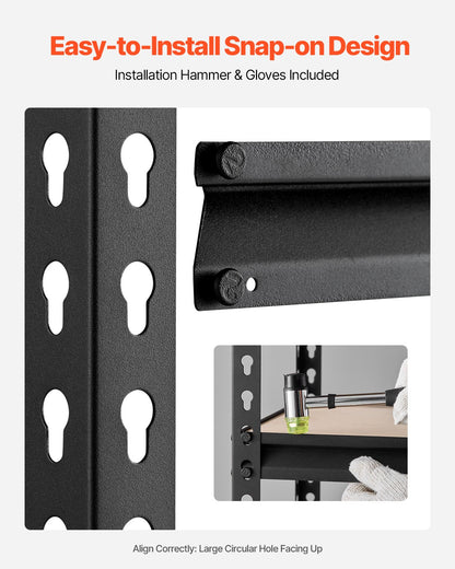 Förvaringshyllor 16" D x 32" B x 62,8" H 5-vånings Garage Förvaringshyllor