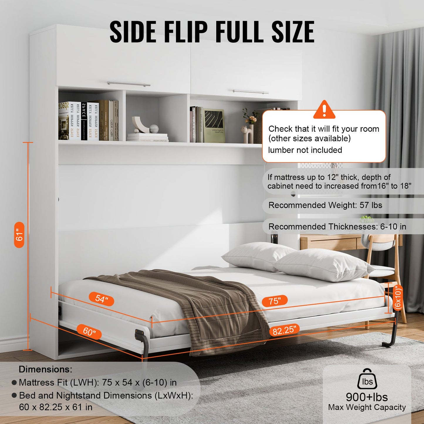 Murphy Bett Kit Volle Deluxe DIY Wand Bett Mechanische Hardware Kit Faltbare