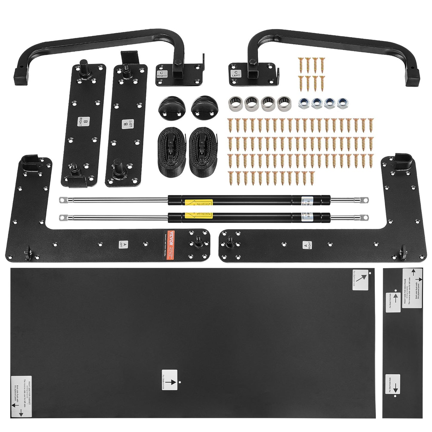 Murphy Bed Kit Queen Size Vertikal Deluxe DIY Väggsäng Hårdvara Vikbar