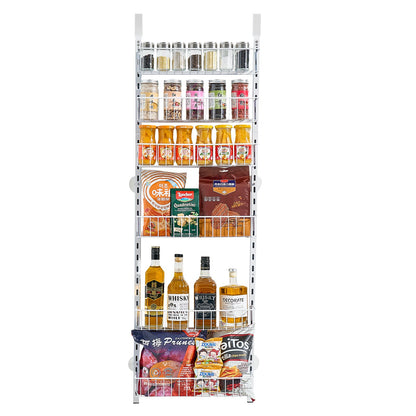 6-Tier Over the Door Pantry Organizer Hanging Storage Rack Adjustable