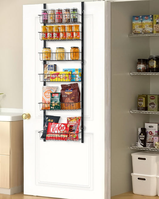6-Tier Over the Door Pantry Organizer Hanging Storage Rack Adjustable