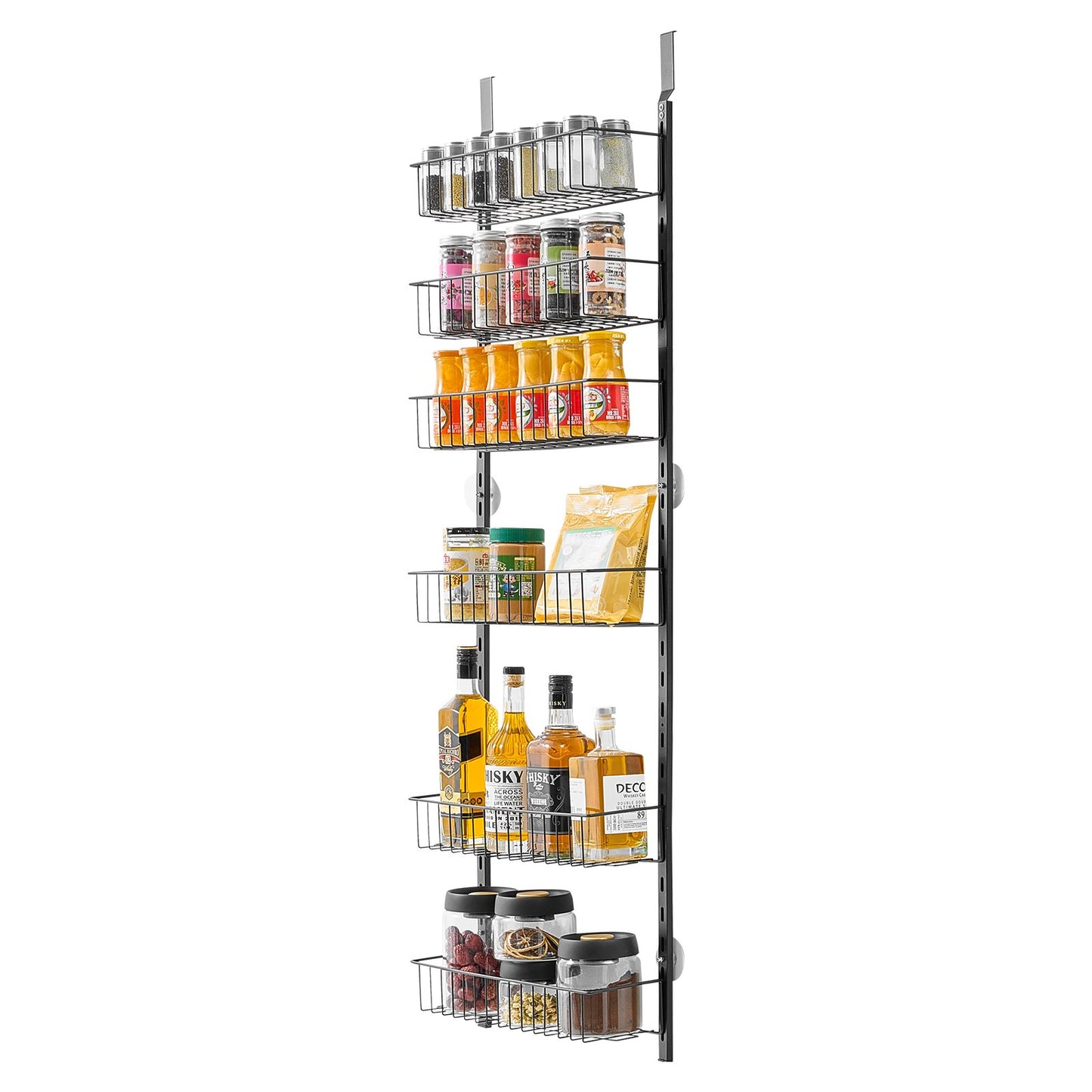 6-Tier Over the Door Pantry Organizer Hanging Storage Rack Adjustable