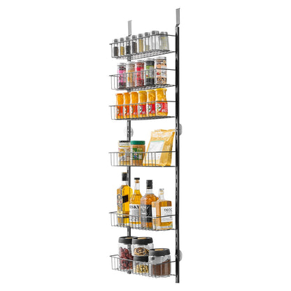 6-Tier Over the Door Pantry Organizer Hanging Storage Rack Adjustable