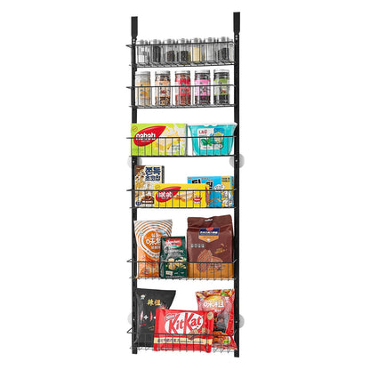 6-Tier Over the Door Pantry Organizer Hanging Storage Rack Adjustable