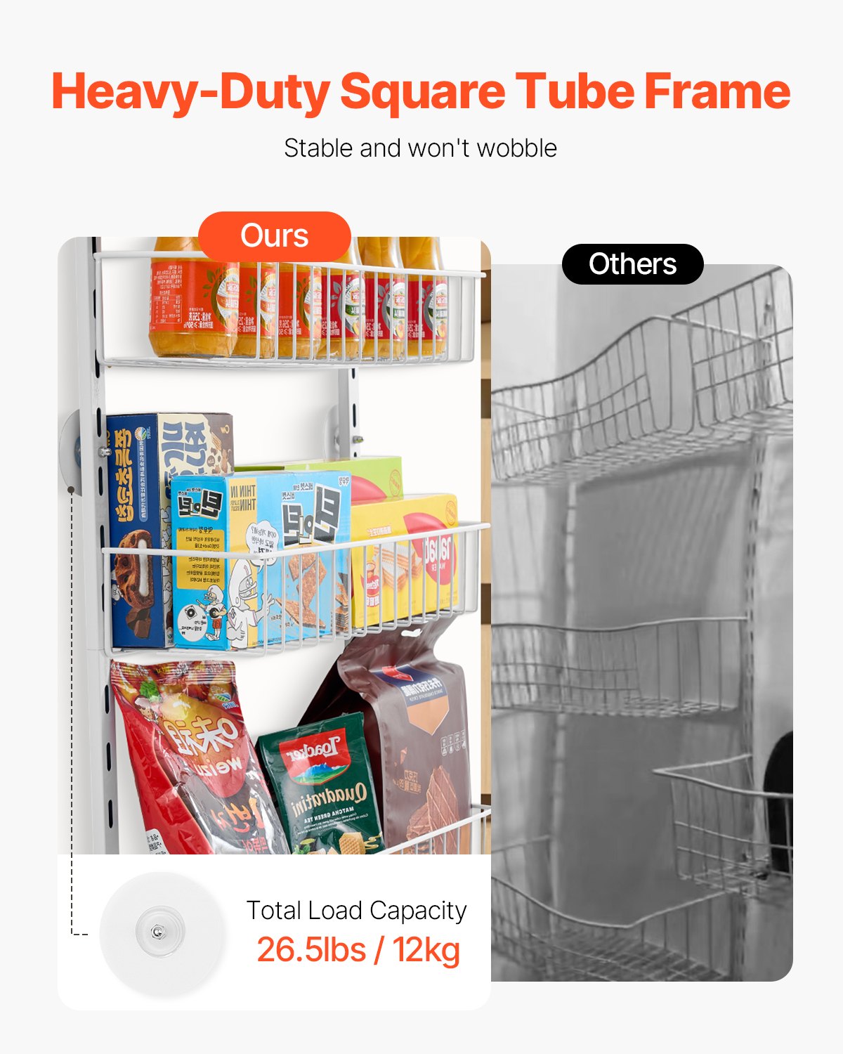 8-Tier Over the Door Pantry Organizer Hanging Storage Rack Adjustable