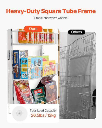8-Tier Over the Door Pantry Organizer Hanging Storage Rack Adjustable