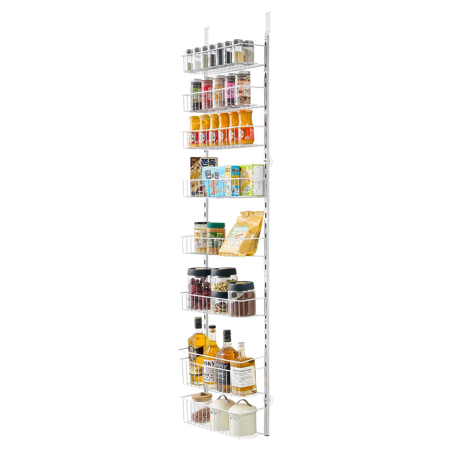 8-Tier Over the Door Pantry Organizer Hanging Storage Rack Adjustable