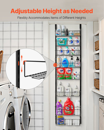8-Tier Over the Door Pantry Organizer Hanging Storage Rack Adjustable