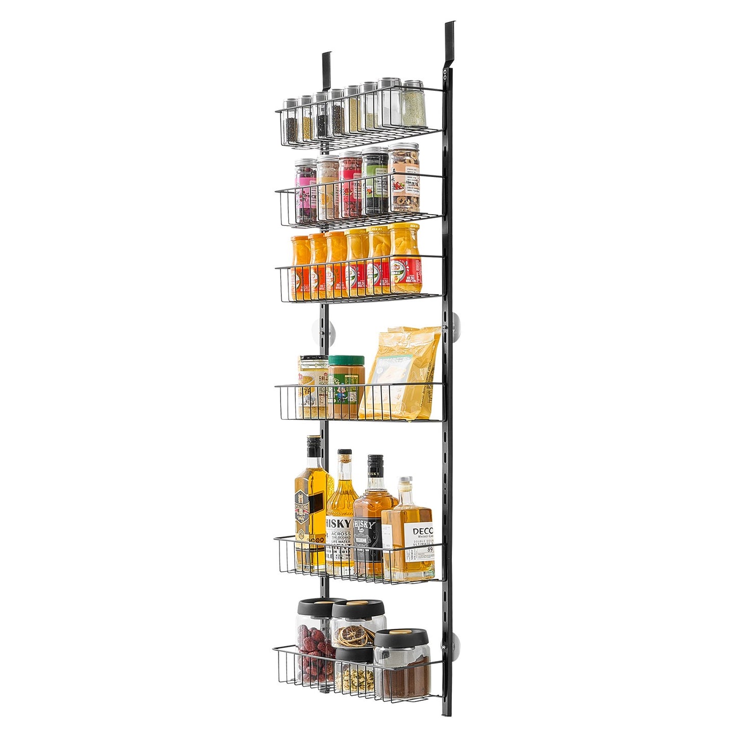 8-Tier Over the Door Pantry Organizer Hanging Storage Rack Adjustable