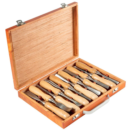 Stechbeitel-Sets, 12-teilig, Drehmeißel, 95 mm, Holzbearbeitungsmeißel, 23,9 cm, Drechselwerkzeuge, Holzmeißel, Drehwerkzeuge für Holzschnitzerei, Wurzelschnitzerei, Möbelschnitzerei, Drehbänke
