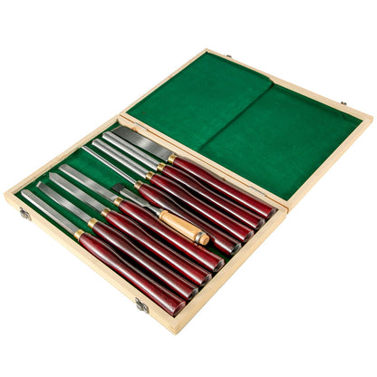 Trämejslar Set 8 st Svarvmejslar 7INCH/17CM Träbearbetningsmejslar 9INCH Träsvarvverktyg Trämejslar Svarvverktyg Träverktygslåda för träsnideri Rotsnideri Möbler Carvingsvarvar Röd