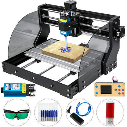 CNC 3018 Pro CNC Router 300×180×45 mm CNC Machine 5.5W GRBL Control Mini Laser Engraver with Offline Controller 3 Axis Laser Engraving Machine for Carving Milling Plastic, Acrylic, PVC, Wood