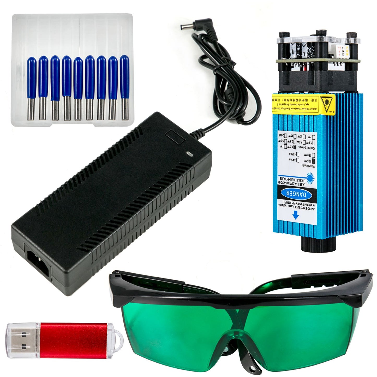 CNC 3018 Pro CNC Router 300×180×45 mm CNC Machine 5.5W GRBL Control Mini Laser Engraver with Offline Controller 3 Axis Laser Engraving Machine for Carving Milling Plastic, Acrylic, PVC, Wood