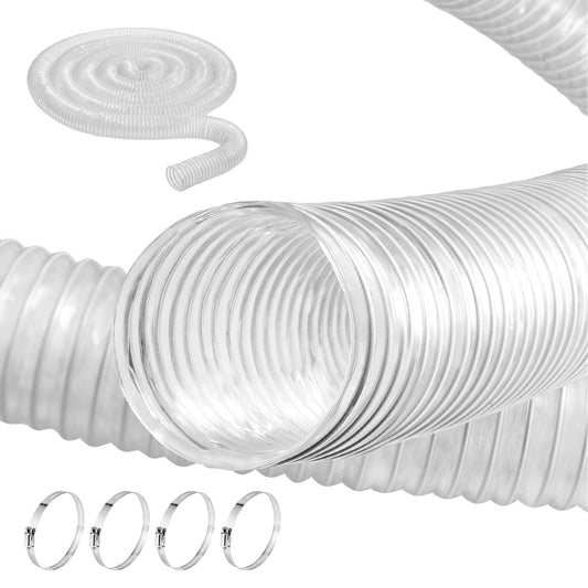 2,5" x 20" dammuppsamlingsslang Förtjockad PVC flexibel klar slang