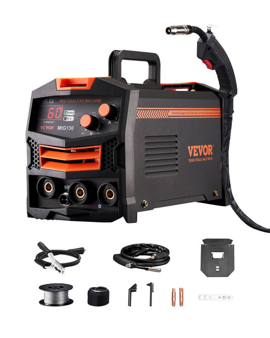 MIG Welder 130 Amp Gasless Flux Core Mig-svetsmaskin med IGBT-växelriktare