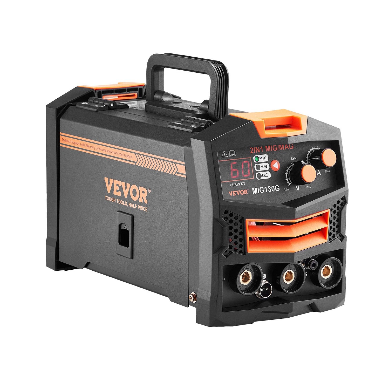 MIG Welder 130A svetsmaskin 2-i-1 gas MIG/Gasless Flux Core Welder